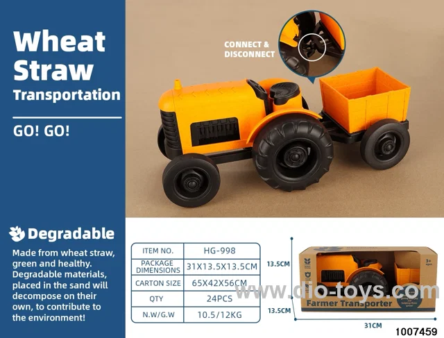 WHEAT STRAW FREE WHEEL VEHICLE IN WINDOW BOX