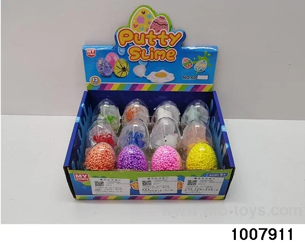Crystal mud slime simulation egg colorful mud (12/box) in display box