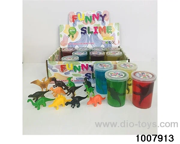 Crystal mud slime dinosaur transparent clay (12pcs) in display box