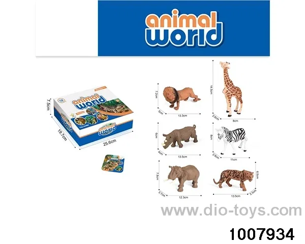 12 6-inch wild animals in 6 mixed packs [exquisite in display box