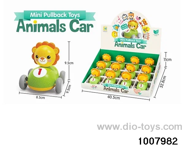 Lion shaking head return car 12PCS in display box