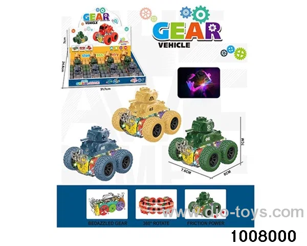 Acrobatic off-road tank light gear car (12 sets) in display box