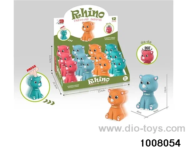 Stress rhinoceros in display box