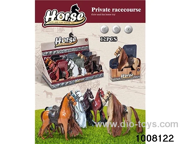 12 SIMULATED PONIES WITH HORSEBACK ROPE IN DISPLAY BOX