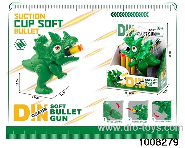 Dinosaur soft bullet gun (Triceratops) in display box