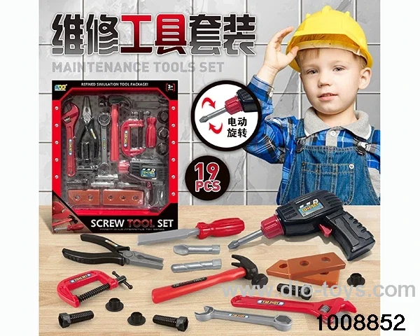 tool with eletric hand drill in window box