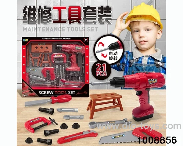 tool with eletric hand drill in window box