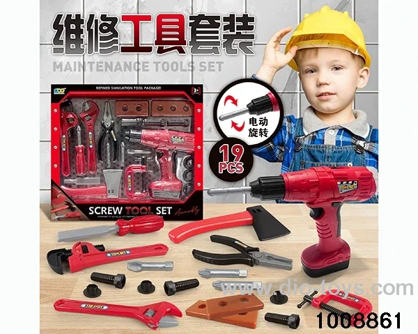 tool with eletric hand drill in window box