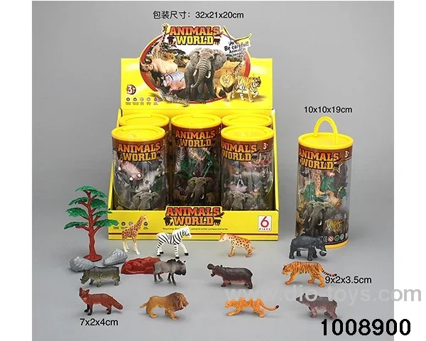 PVC Solid Wildlife in 6PCS display box