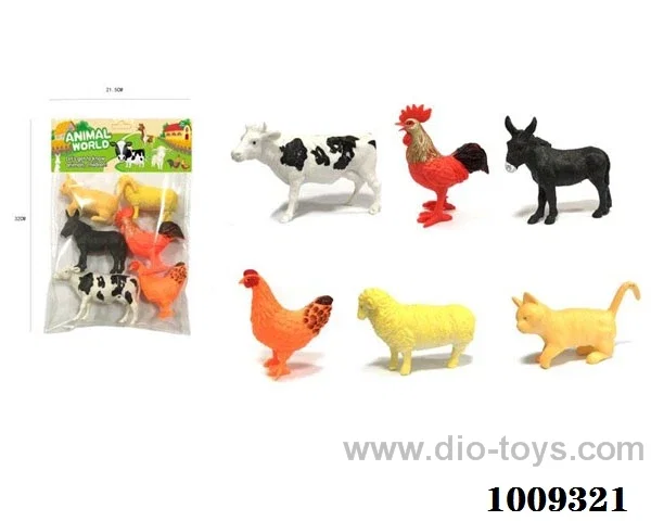 6pcs PVC Animal suit in PVC bag