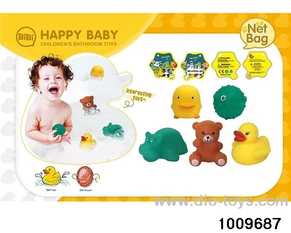 Soft plastic doll playing in water in Net bag