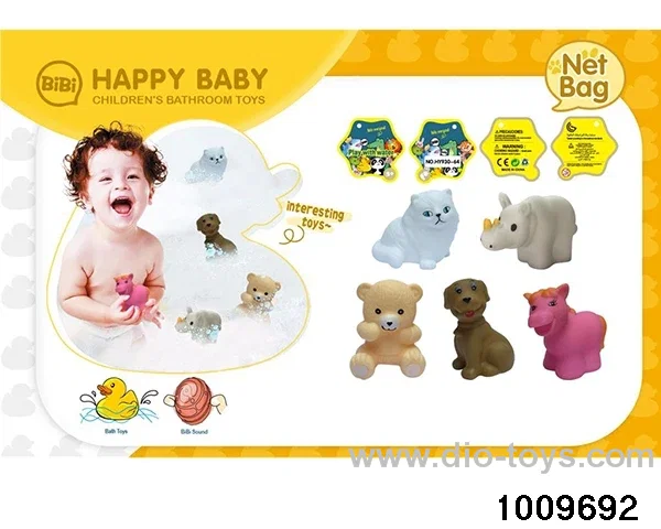Soft plastic doll playing in water in Net bag