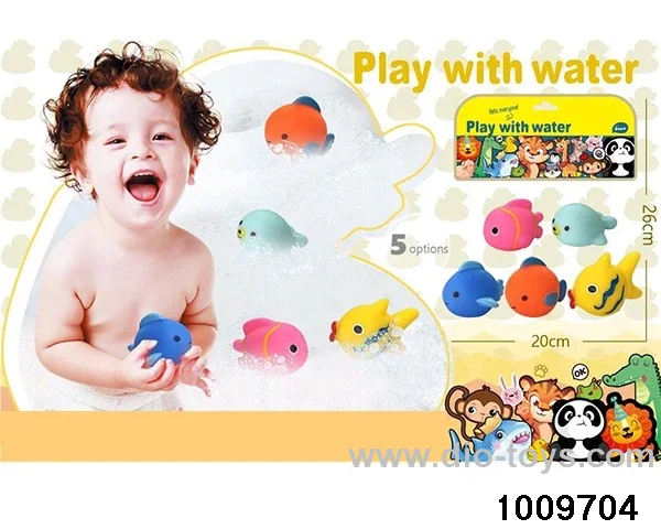 Soft plastic doll playing in water in PVC bag
