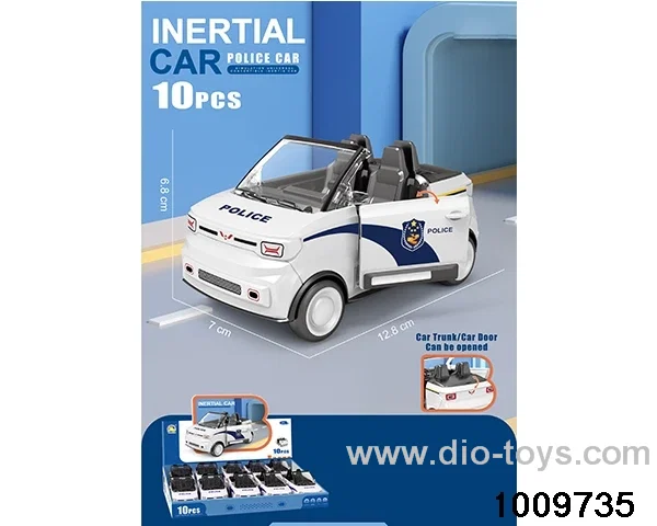 Convertible mini inertial police car (1 box of 10) in display box