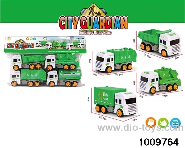 Sanitation vehicle/4 pcs in poly bag header