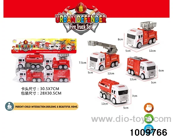Fire truck/4 pcs in poly bag header