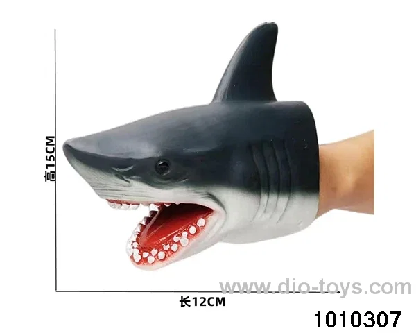 Blue Shark Hand puppet in opp bag