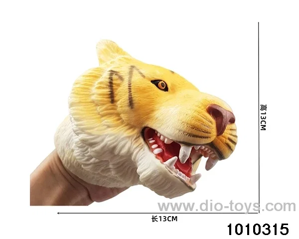 Yellow Tiger Hand puppet in opp bag