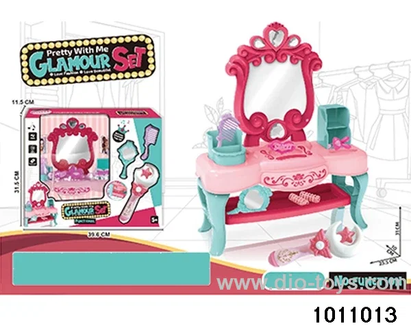 Dressing table with accessories in window box