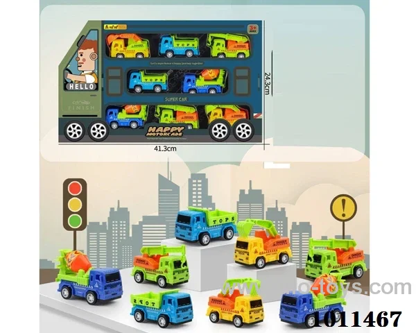 8pcs pull back car set in color box