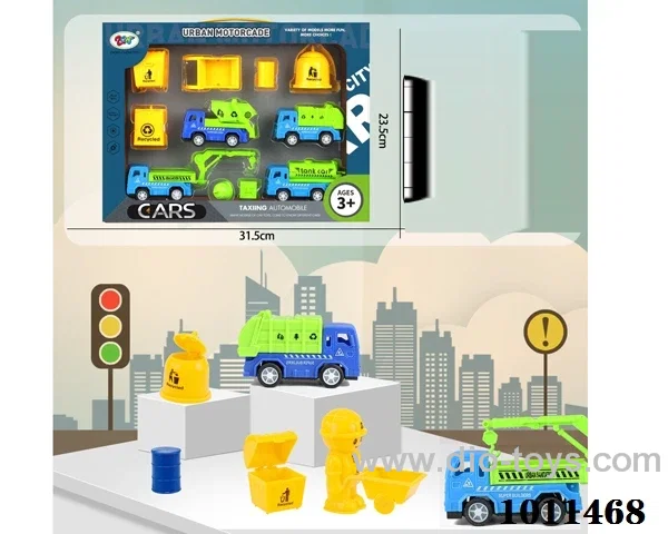 pull back car set in color box