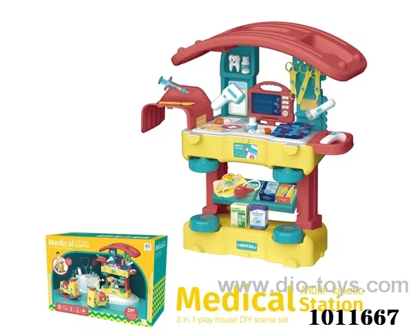 Medical equipment table with touch light music trolley + 6 PCS color mud , not include in Color box