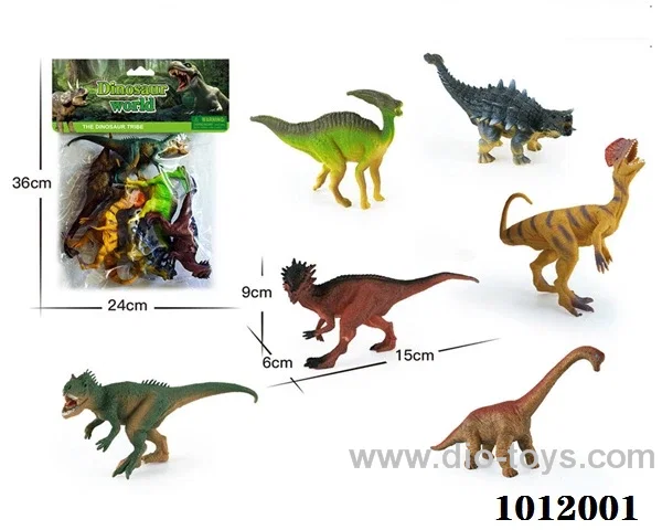 6 pcs 7 inch animal suit in pvc  bag