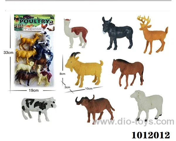 8pcs 5 inch animal suit in pvc bag