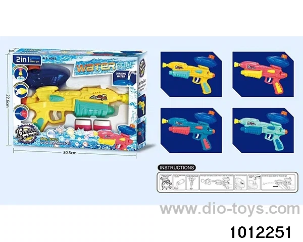 2-in-1 water gun+bubble (4-color mixed ) in window box