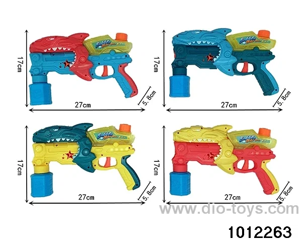 2-in-1 water gun+80ml bubble water(4-color mixed ) in poly bag header