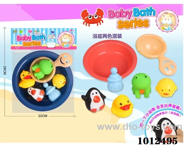 bath toy 2 color mixed loading in PP bag with header