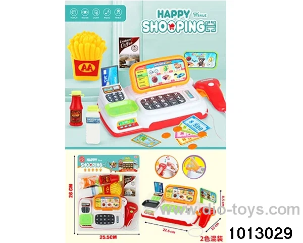 Light music cash register supermarket (2 colors mixed) in PP bag with header