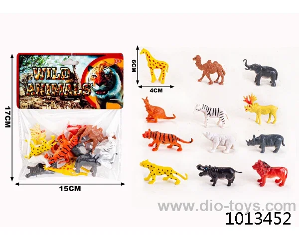 animal set in PP bag with header