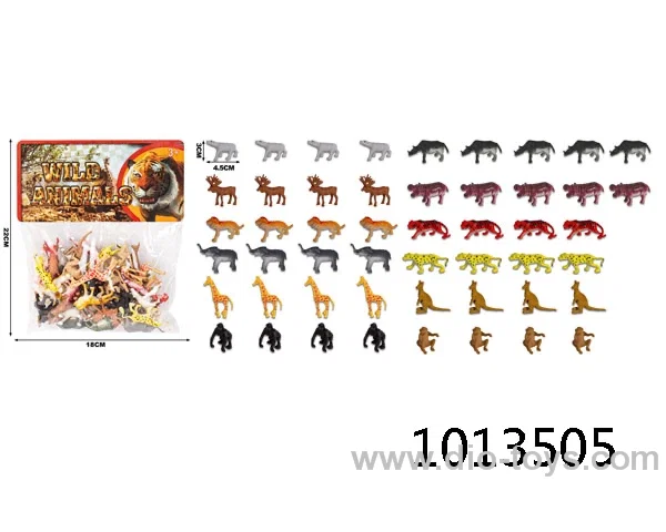 animal set in PP bag with header