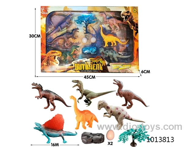 dinosaur set in color box