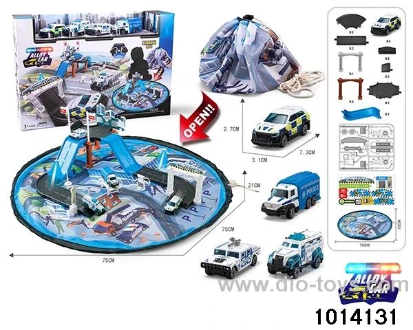 Alloy car and track scene toys in color box