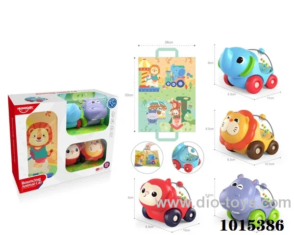 4 pcs baby Cartoon car in Display box in Window box