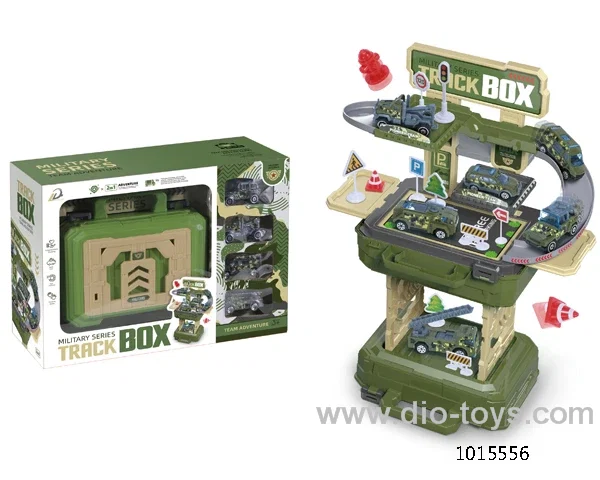 2 in 1 track parking lot with 6 pcs car in Window box