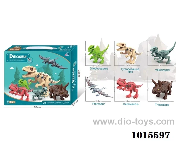 dinosaur set 6sets mixed loading in color box