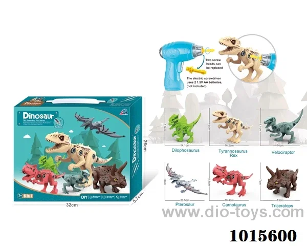dinosaur with Electric screwdriver 6sets mixed loading in color box