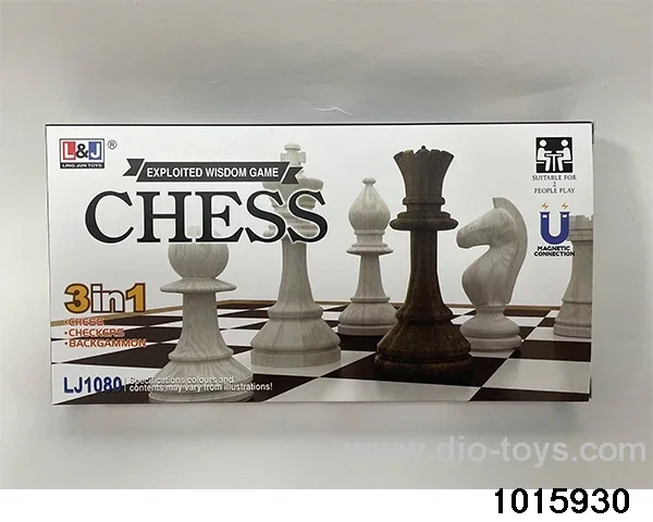 3 in 1 Magnetic Chess in color box