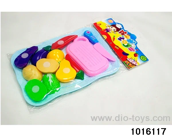 Vegetable cut and paste toys in PP bag with header