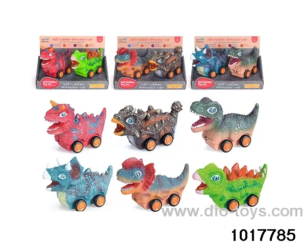 2PCS Sliding enamel dinosaur car in display box