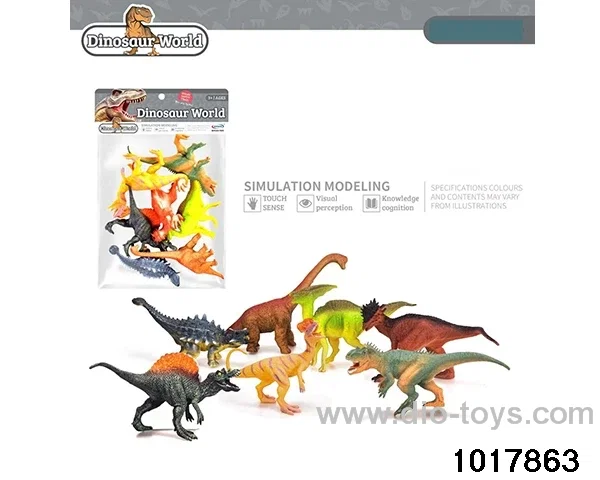 7pcs Dinosaurs in PP bag with header