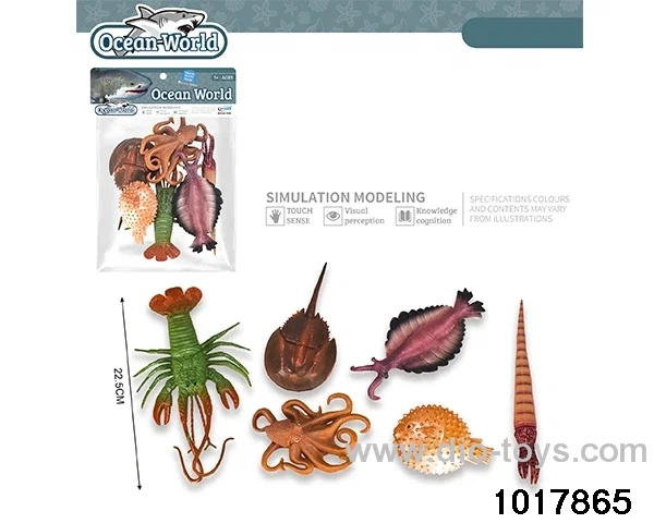 6pcs Marine Animals in PP bag with header