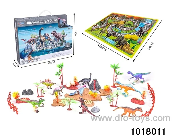44pcs Dinosaur scene in color box