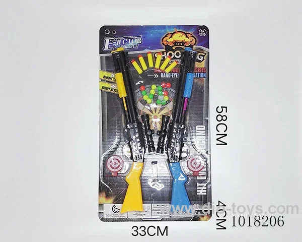 EVA SOFT BULLET TABLE TENNIS GUN SET  IN BLISTER CARD