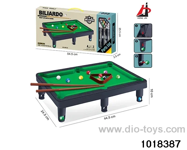 Flocked billiard set in window box