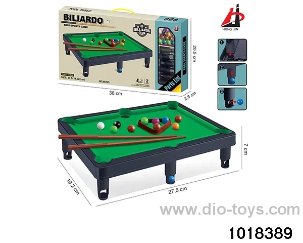 Flocked billiard set in window box