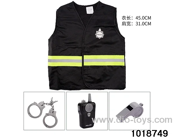Police suit with walkie talkie in PP bag with header